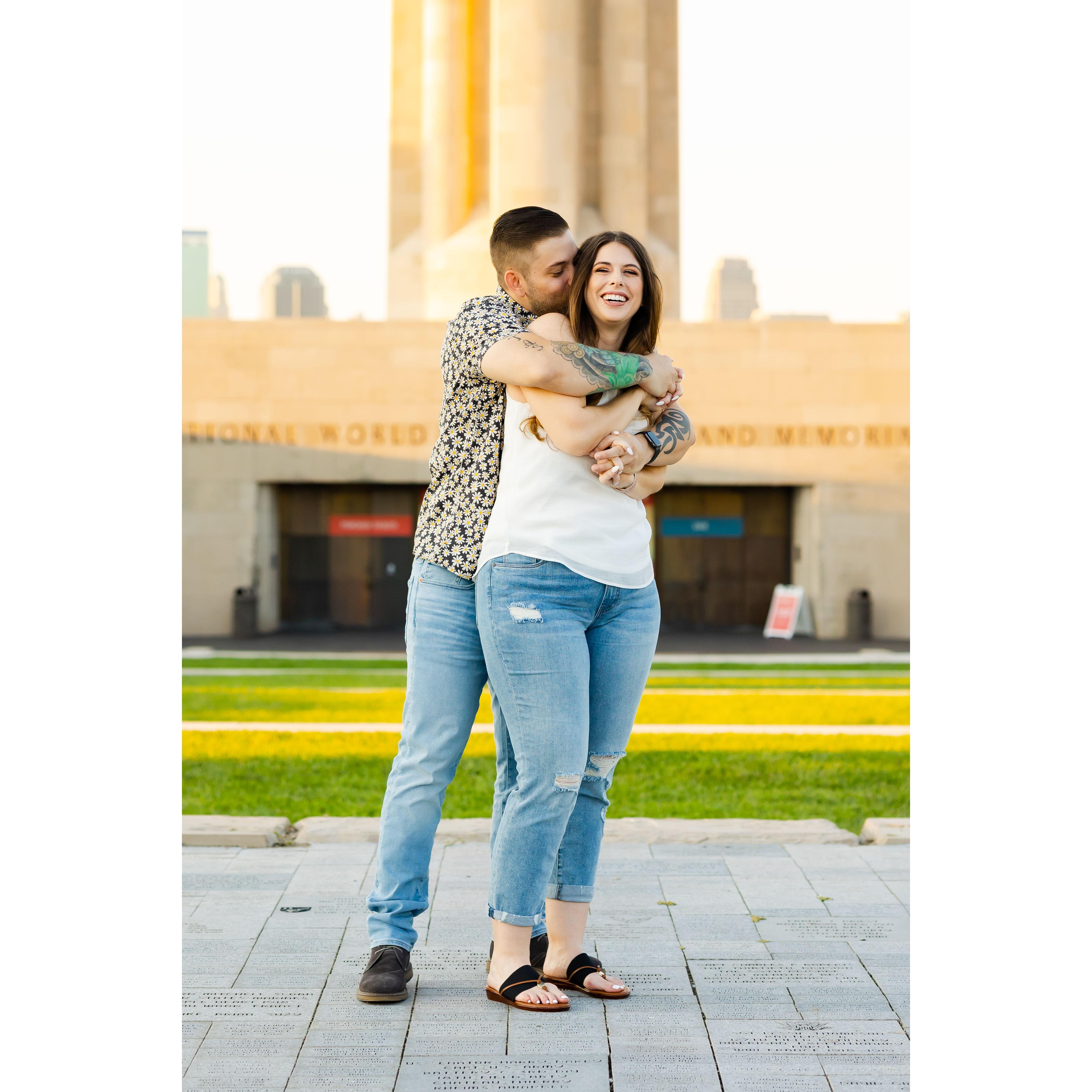 Engagement Photos at the WWI Museum.