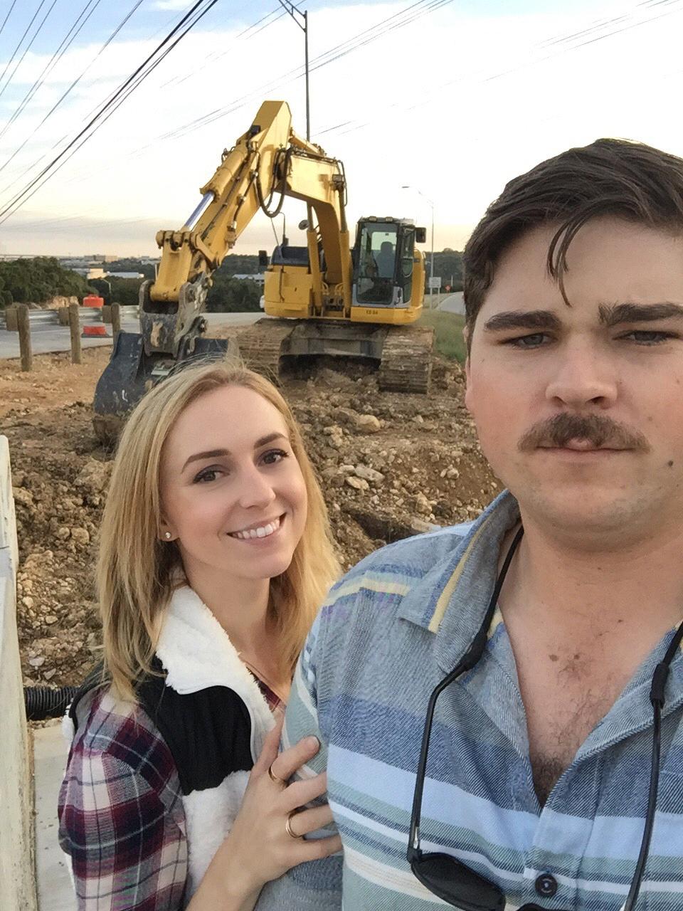 Our first Thanksgiving together. Made a pit stop between houses to check on some job sites.
