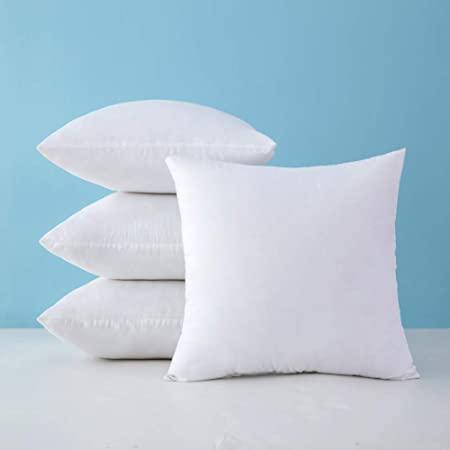 Utopia Bedding Throw Pillows (Set of 4, White), 16 x 16 Inches Pillows for Sofa, Bed and Couch Decorative Stuffer Pillows