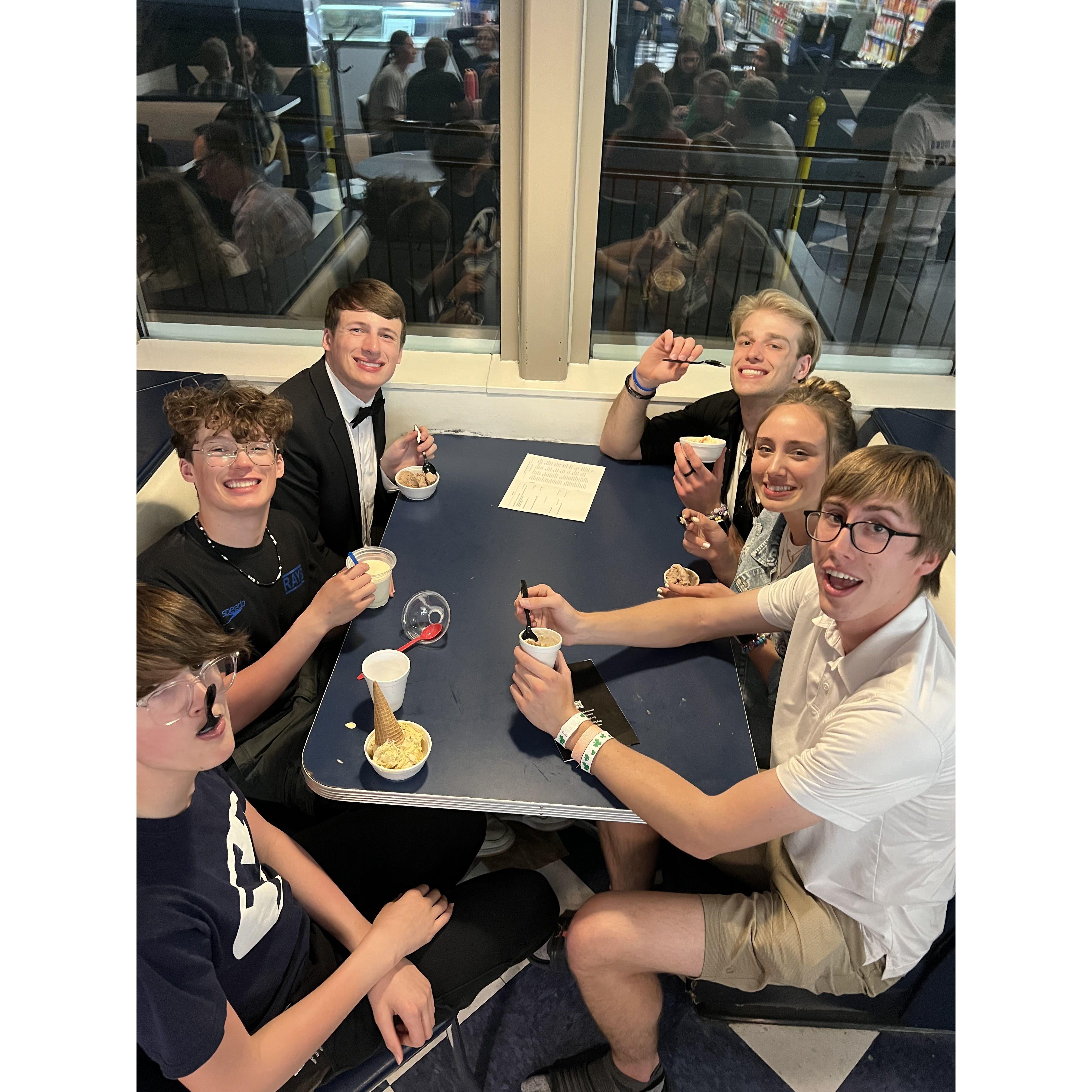 After Ian's Spring Concert getting ice cream at the BYU Creamery!