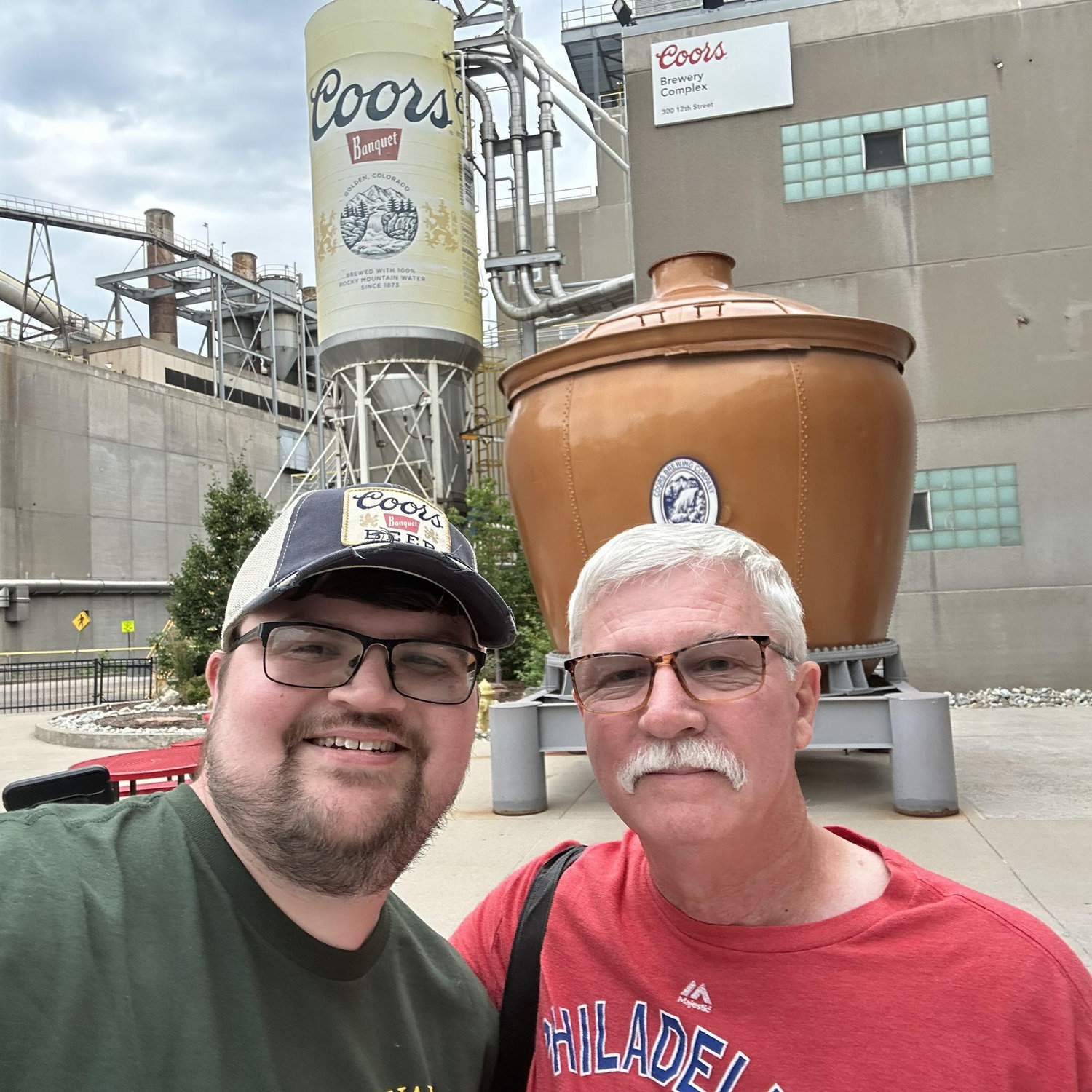 Justin and Tom at the Coors Brewery Tour, Colorado 2025