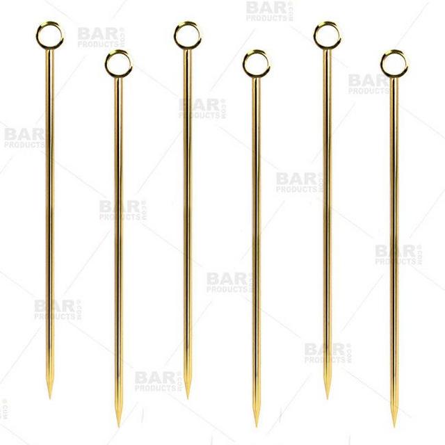 Gold Plated Cocktail Picks - Pack of 6