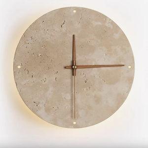 Zegary Travertine Clock Wall Lamp - Docos
