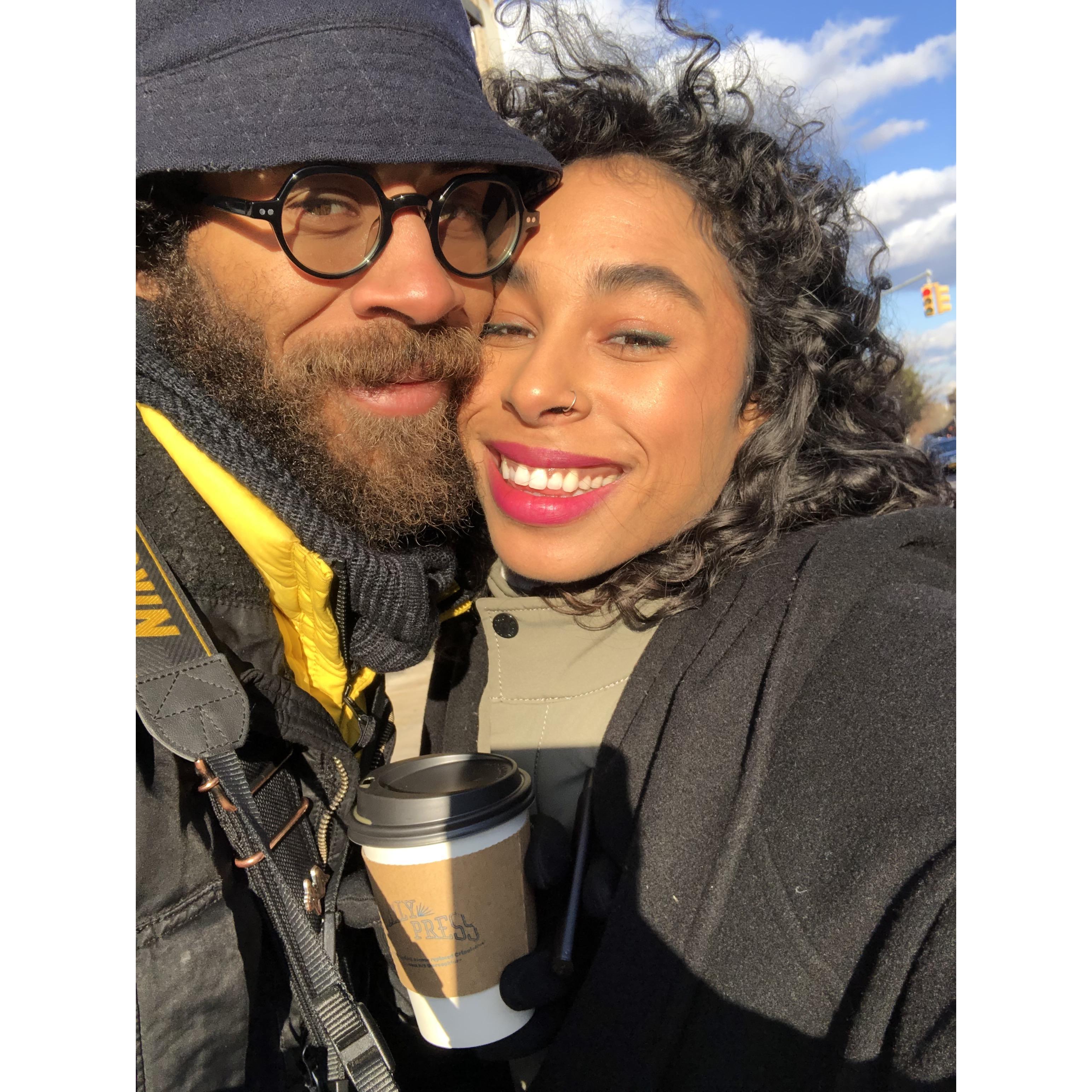 Cold NYC morning 
Warm LA hearts