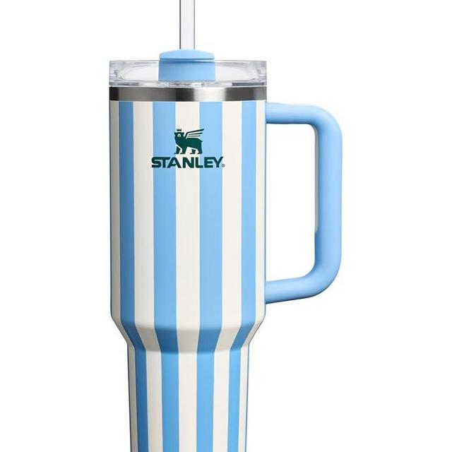 Stanley Quencher H2.0 Tumbler with Handle and Straw 40 oz | Flowstate 3-Position Lid | Cup Holder Compatible for Travel | Insulated Stainless Steel Cup | BPA-Free | Cornflower Cabana Gloss