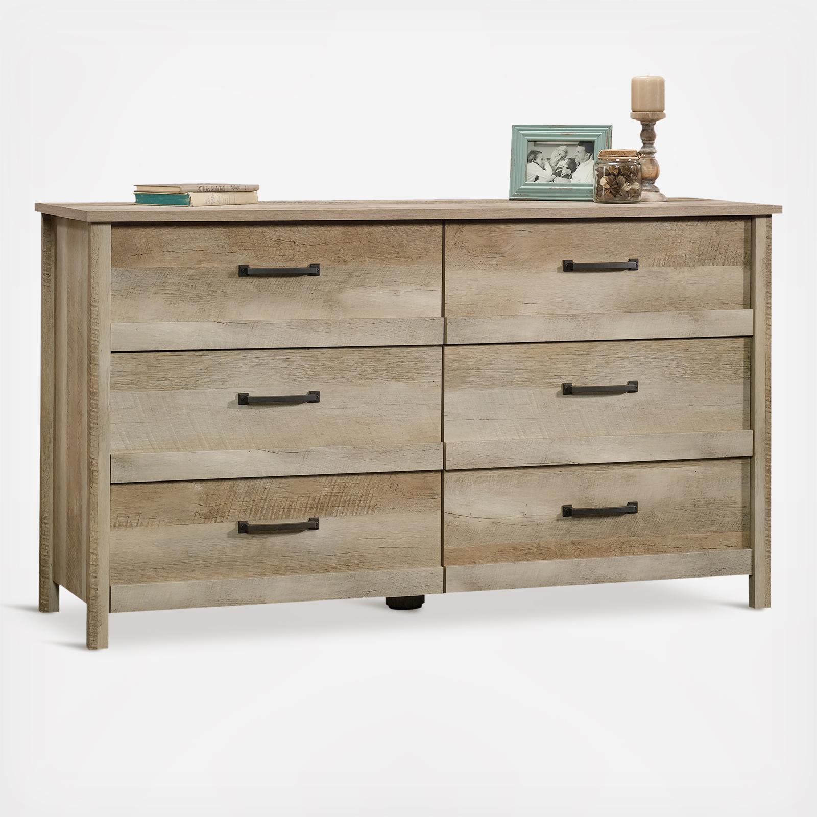 Sauder Cannery Bridge 6 Drawer Dresser Lintel Oak