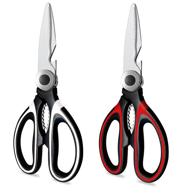 Kitchen Scissors 2 Pack Kitchen Shears All Purpose Heavy Duty Dishwasher Safe Multipurpose Utility Sharp Scissors for Food, Meat, poultry, Vegetable