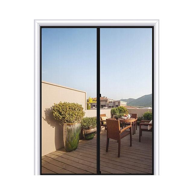 MAGZO Magnetic Screen Door Fit Door Size 64 x 80, Fiberglass Large Door Mesh Curtain with Heavy Duty-Grey