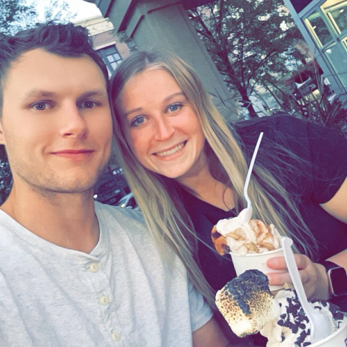 Enjoying some ice cream!