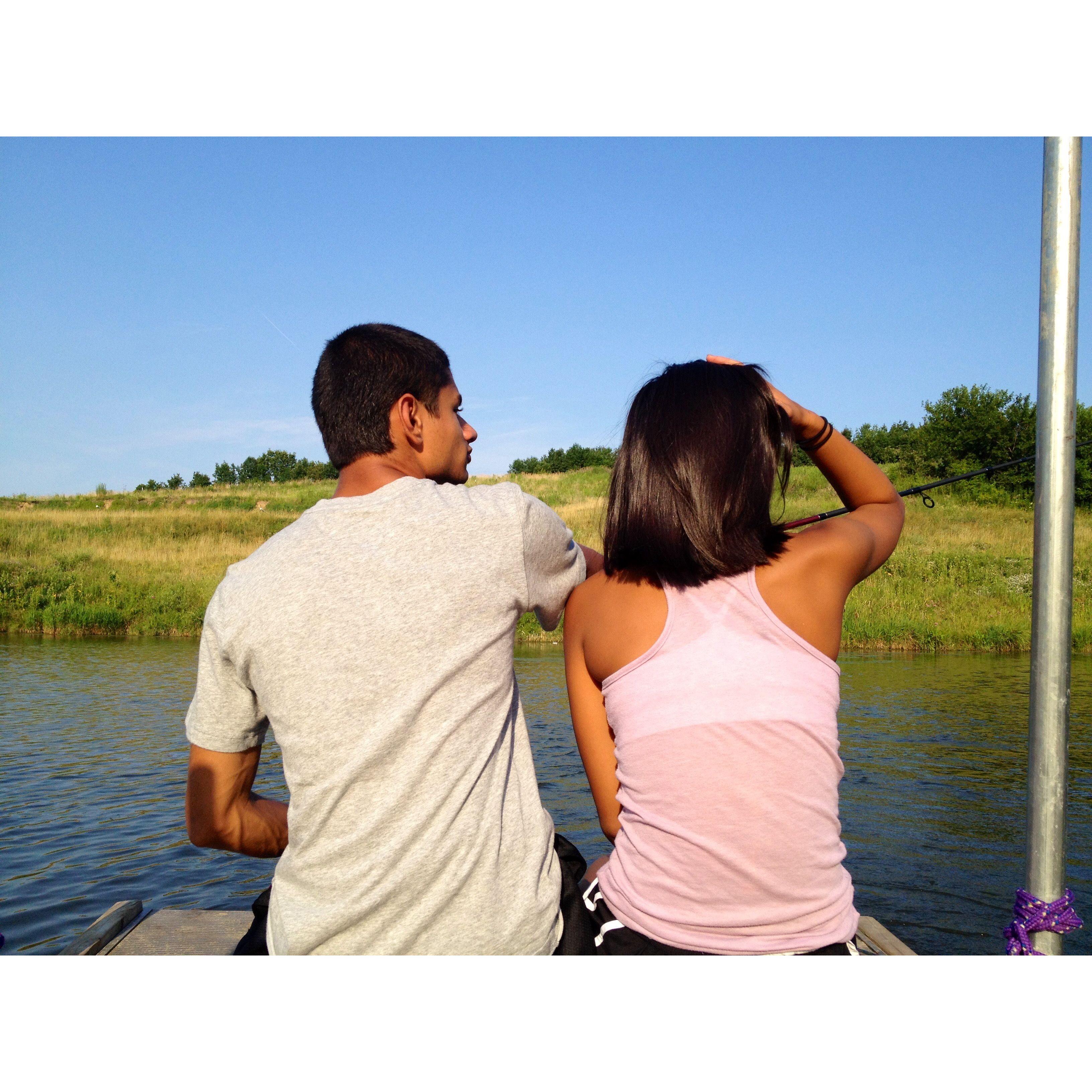 2012 - Fishing was a big hobby back then. Yash mainly did all the work, but Amanda would come for the support and company.