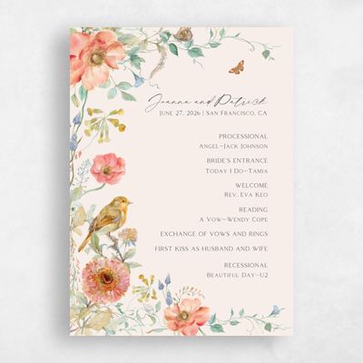 Beige Standard Wedding Program - Aurelia
