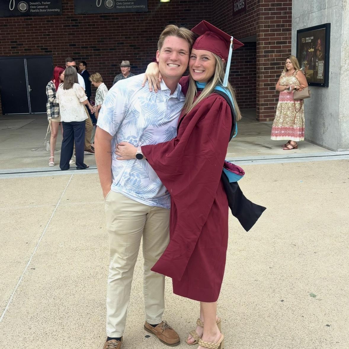 Aspen (and Peyton) both received Master’s in education during the time they were dating. Long distance…..over!