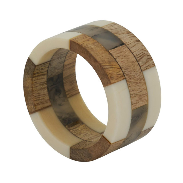 Saro Lifestyle Wood Segments Napkin Ring, Natural
