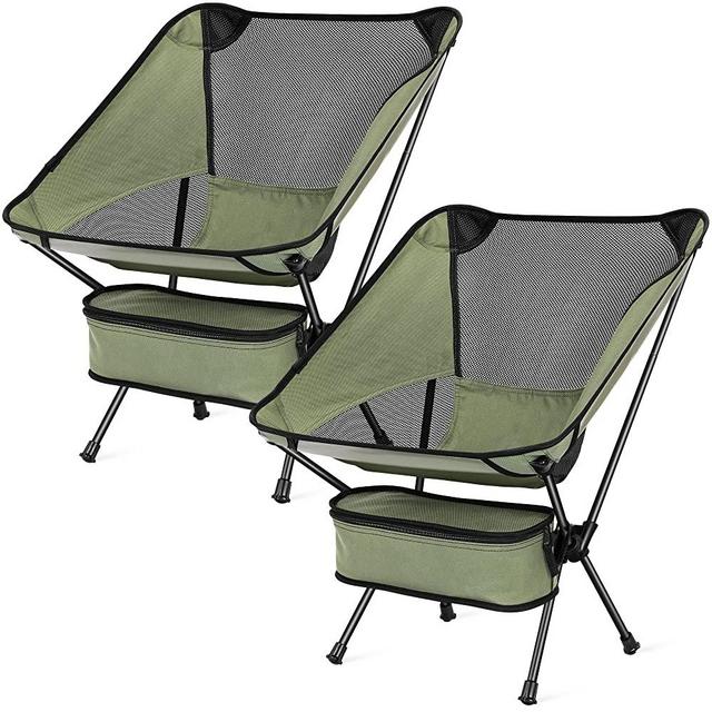 Esup Camping Chairs, 2 Pack Ultralight Portable Compact Folding Beach Chairs with Carry Bag for Outdoor Camping, Backpacking, Hiking