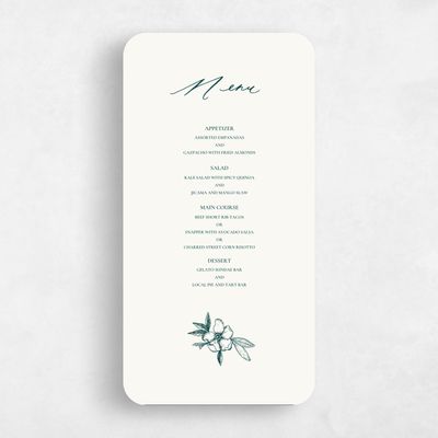 Green Rounded Wedding Menu - Kianna