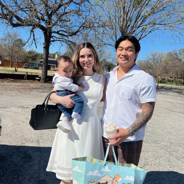 The dedication of our godson, Cayden.