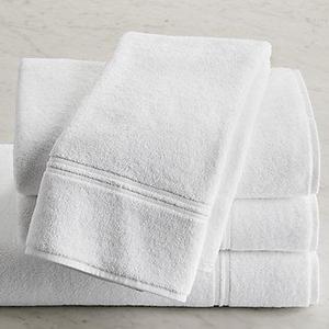 Hotel Satin Stitch Turkish Cotton Hand Towel - White