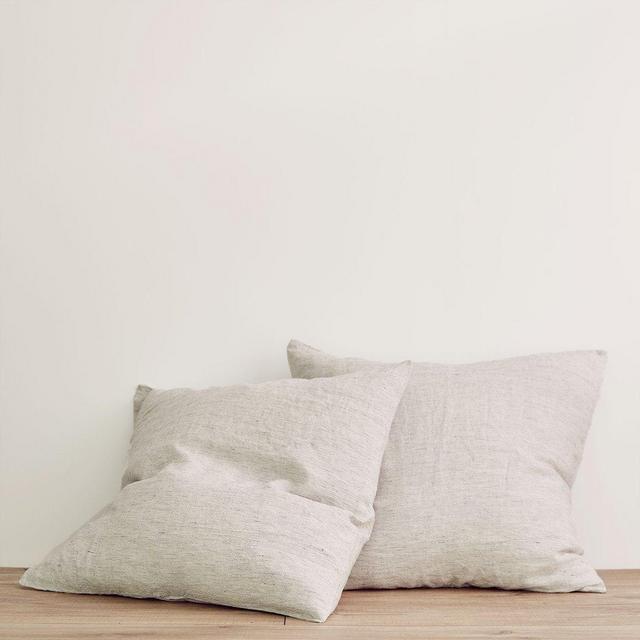 Set of 2 Linen Euro Pillowcases - Pinstripe