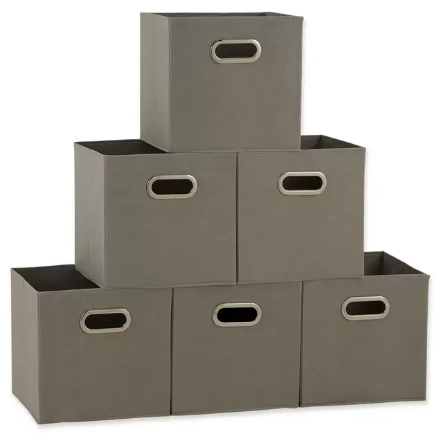 Household Essentials® Collapsible Fabric Storage Bins in Grey (Set of 6)