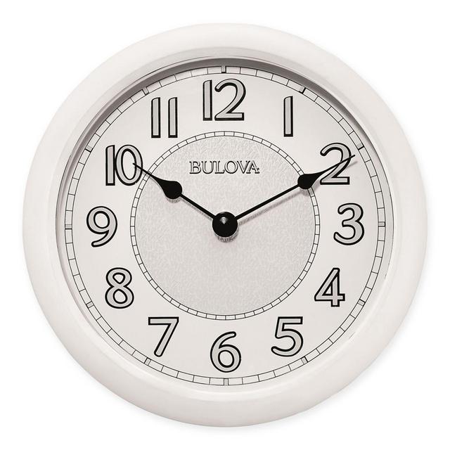Bulova Quartz Analog with Bluetooth Technology Wall Clock in White