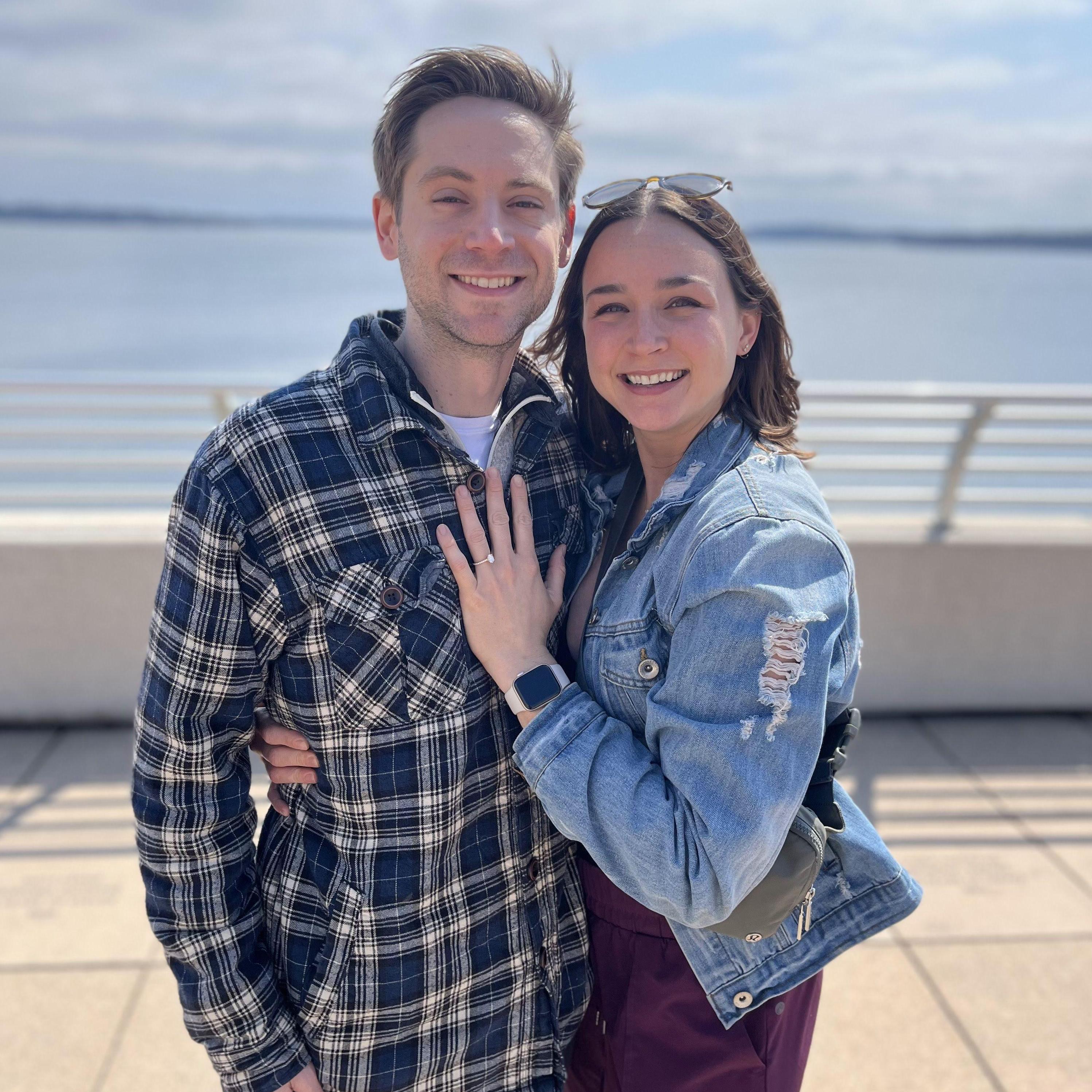 RIght after he proposed on Monona Terrace in Madison