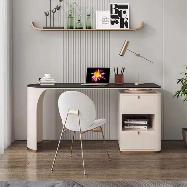 Light luxury rock board book desk and chair combination small family study bedroom modern simple home computer writing desk