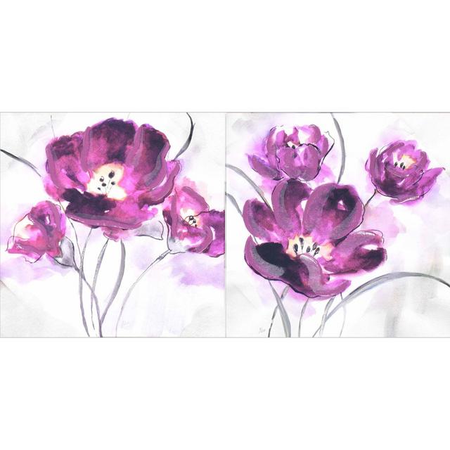 Floral 12-Inch Square Canvas Wall Art (Set of 2)