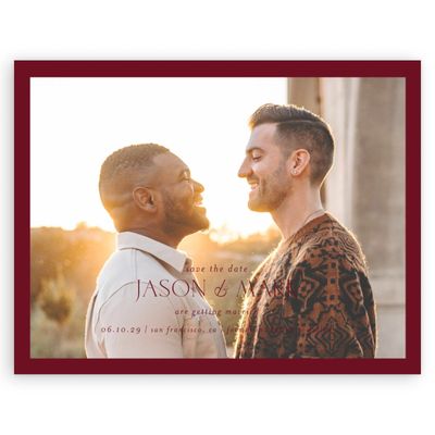 Dark Burgundy, Red Wedding Digital Save the Date - Reinette Landscape