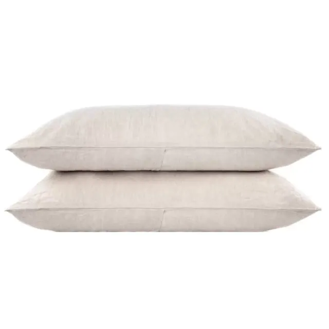 100% French Linen Pillowcase Set - Standard - Putty Heather | BOKSER HOME