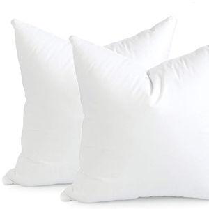 Hofdeco Premium Throw Pillow Inserts Set of 2, 20"x20" (for Cover Size 18"x18") Water Resistant Synthetic Down Alternative Sham Stuffer for Patio, Bench, Garden, White