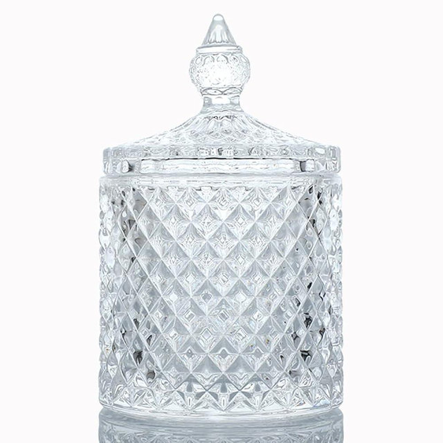 YILUSHENGHUA Glass Jar With Lid,Qtip Holder,Sugar Bowl,Candy Cookie Jars,Jewelry Box,Decorative Jar,Candle Cup(Clear)