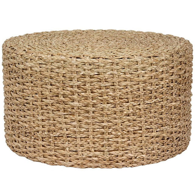Oriental Furniture Rush Grass Knotwork Coffee Table/Ottoman - Natural