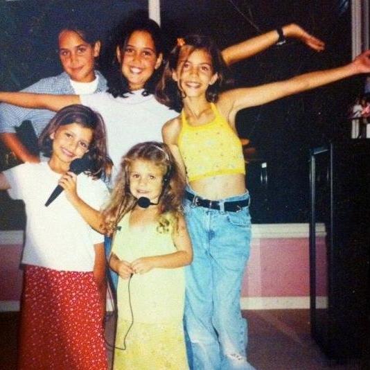 Justice (red skirt) with her cousins and sisters-- Britt, Dakota, Promise, and Grace