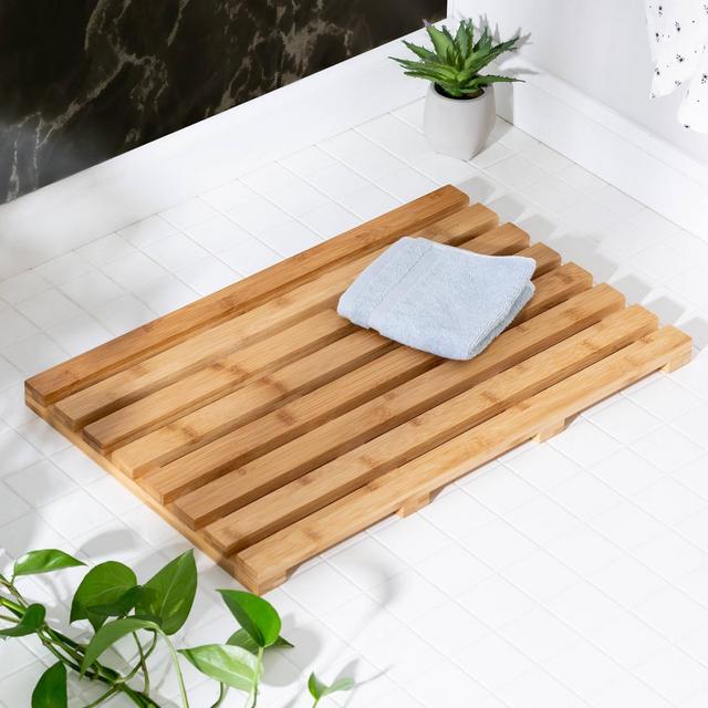 Bamboo Spa-Like Bath Mat for Outside Tubs and Showers - Slipx Solutions