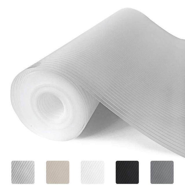 Gorilla Grip Ribbed Top Drawer and Shelf Liner, Non Adhesive Roll, 12 Inch x 20 FT, Durable and Strong, Grip Liners for Drawers, Shelves, Kitchen Cabinets, Storage, Kitchens and Desks, Clear Ribbed