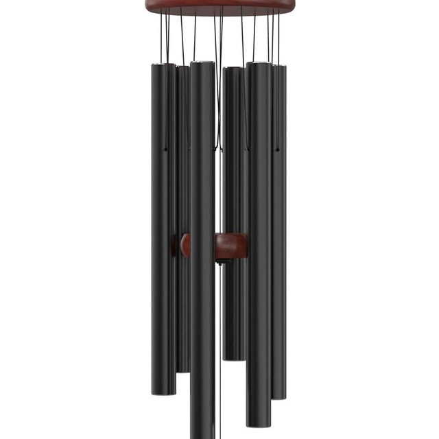 Nalulu Wind Chimes – 28” Black Modern Wind Chimes for Deep, Soothing Tones – Outdoor Garden Décor, Hand-Tuned Metal Chimes for Relaxation – Weatherproof Gift for Patio, Yard & Zen Spaces