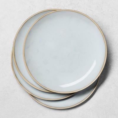 Stoneware Reactive Exposed Rim Dinner Plate Blue - Hearth & Hand™ with Magnolia