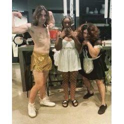 Halloween as Rocky, Janet, and Magenta, with Asia's old roomie Frankie