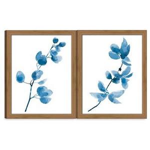 Framed Watercolor Branch Blue 2-Pack 11"x14" - Threshold™