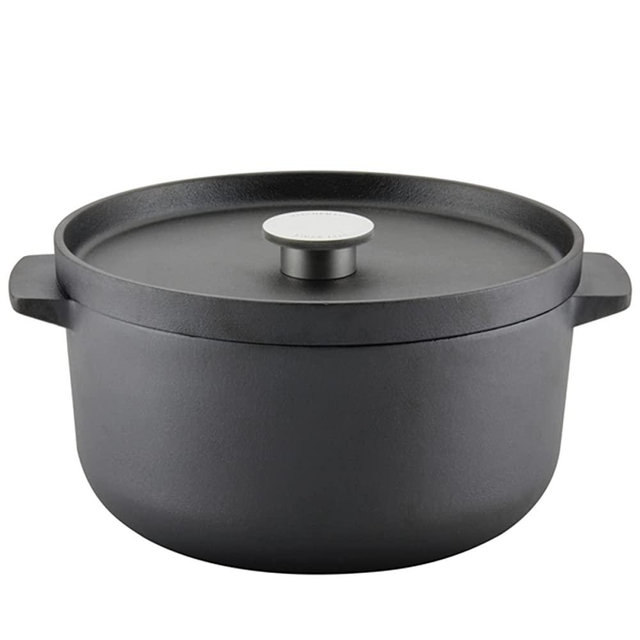 KitchenAid Seasoned Cast Iron Dutch Oven/Casserole, 6 Quart - Black