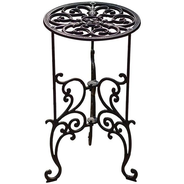 Sungmor Heavy Duty Cast Iron Potted Plant Stand,19.3-Inch 1 Tier Metal Planter Rack,Decorative Flower Pot Holder,Vintage & Rustic Style Indoor Outdoor Garden Pots Container Supports