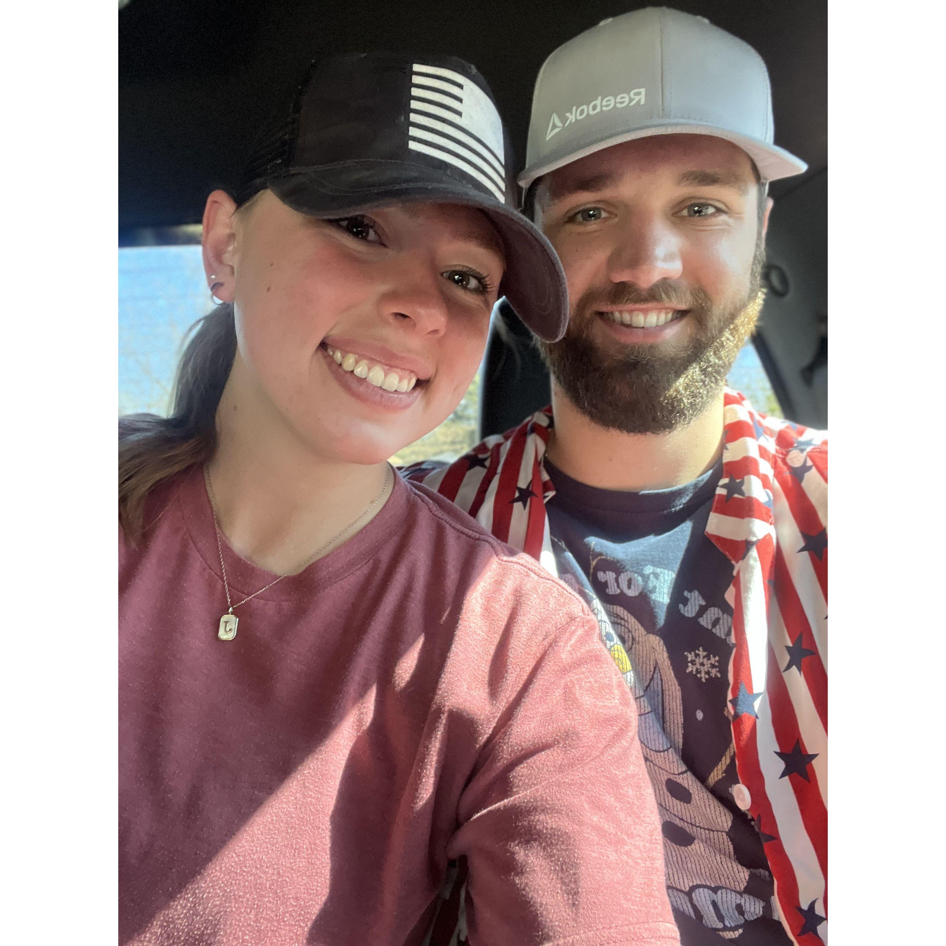 On our way to go fishing...one of us was patient, the other was not...