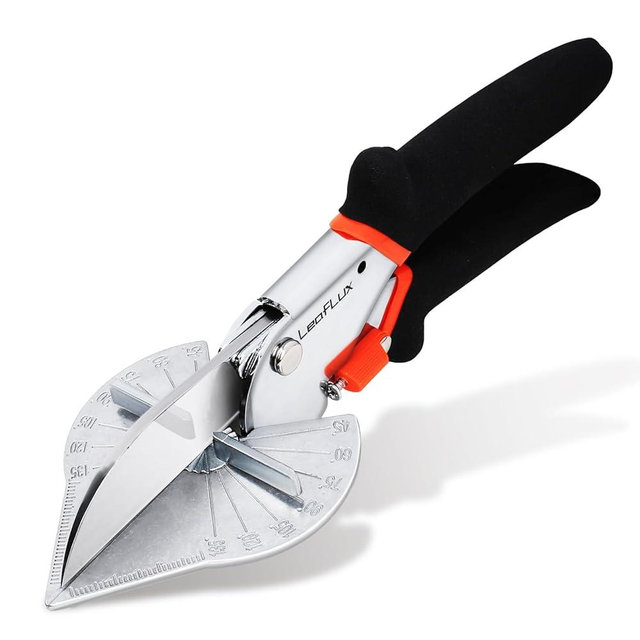 LeafLux Miter Shears for Wood Trim, Adjustable 45°-135° Multi-Angle Handheld Tool, Multifunctional Trunking, Moulding Shears, Perfect for Mitre Cutting, Quarter Round, No Replacement Blade | LFXP3101S