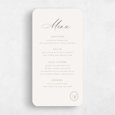 Green Rounded Wedding Menu - St Anne