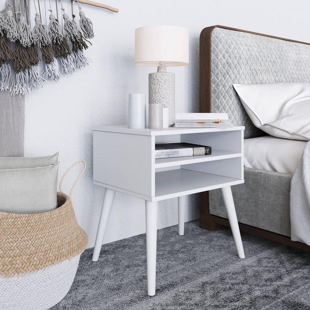 Valence Mid Century Modern Nightstand White - Eco Dream