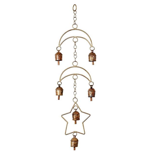Daddy Shoppe Handmade Vintage Style Hanging Star Moon Wind Chimes Bells for Outdoors Indoor & Garden Decorations