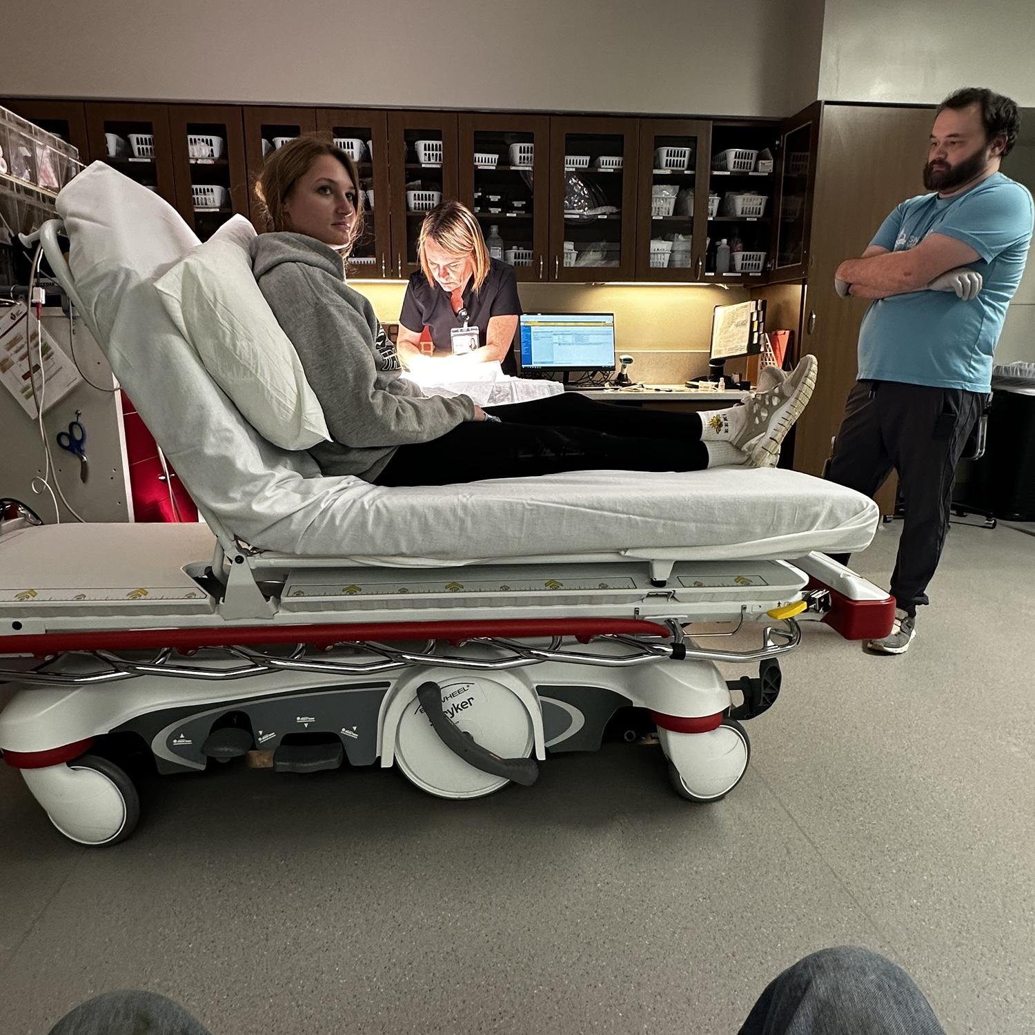 Their first ER visit together after a most unfortunate encounter with a planter.