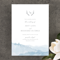Denver Portrait | Dusty Blue | Zola Wedding Invitations