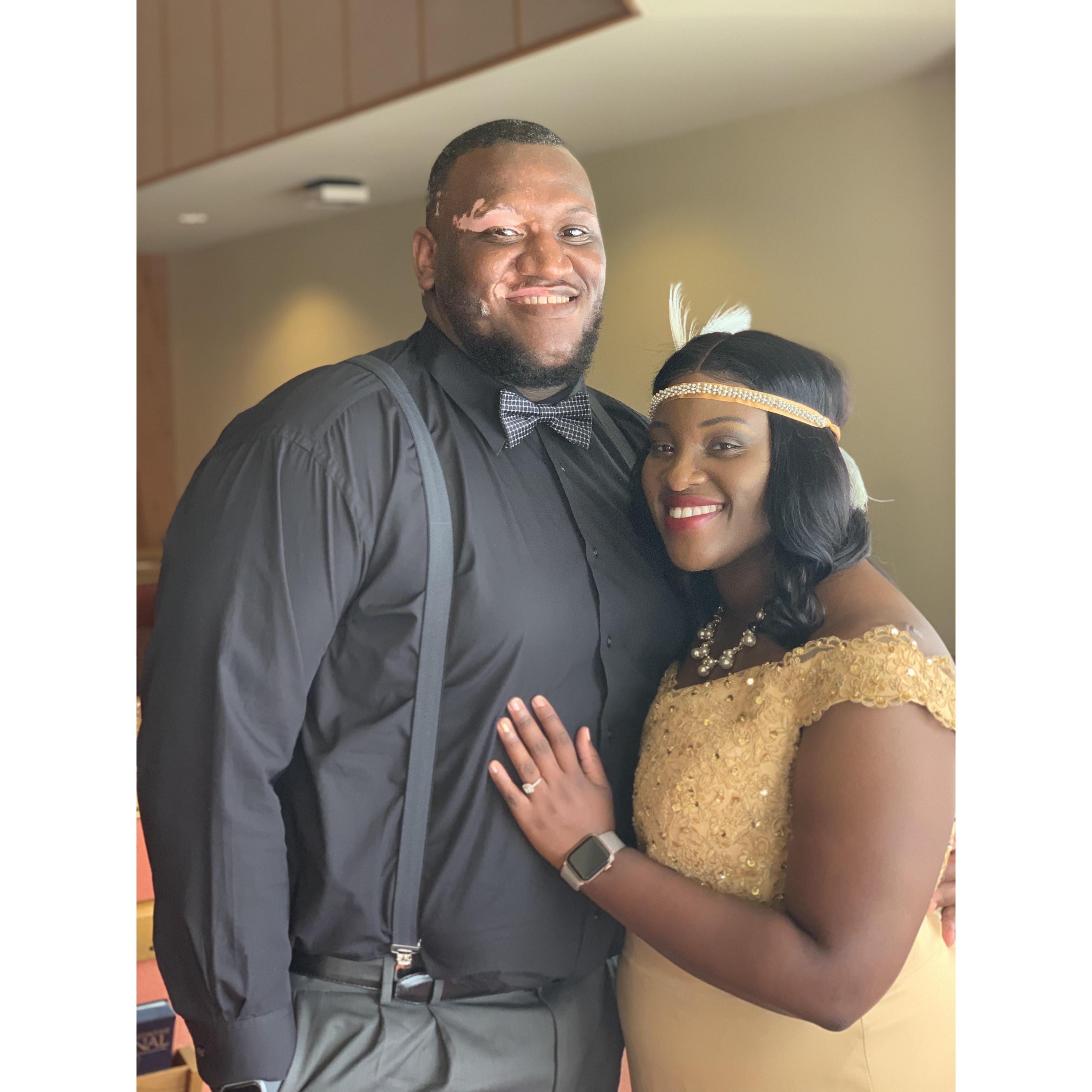 Enjoying each other after Jasmine's wedding.