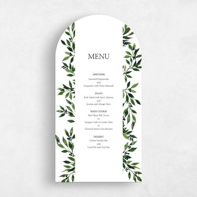 White Arch Wedding Menu - Gingerwood